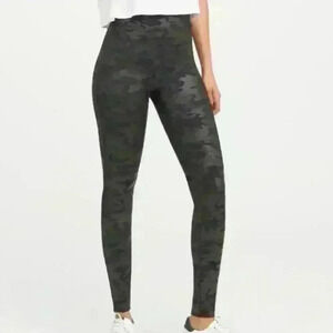 Spanx Faux Leather Camo Leggings